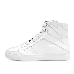 Zadig & Voltaire ZV1747 White Leather High Tops EU 41 | Unisex Fall Streetwear